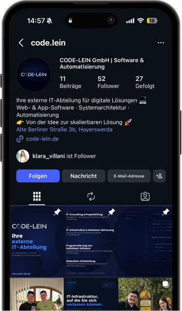 CODE-LEIN Instagram Profil