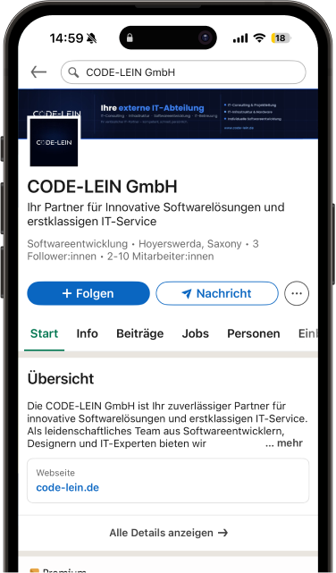 CODE-LEIN LinkedIn Profil